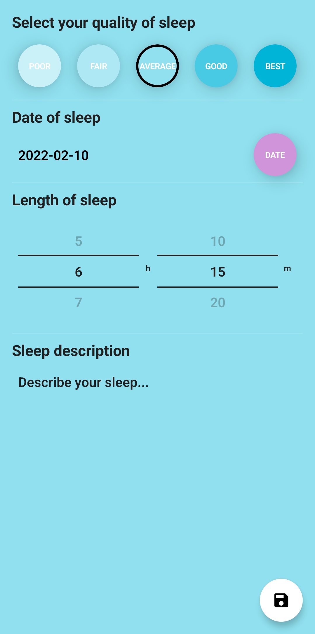 SleepLogAddSleep